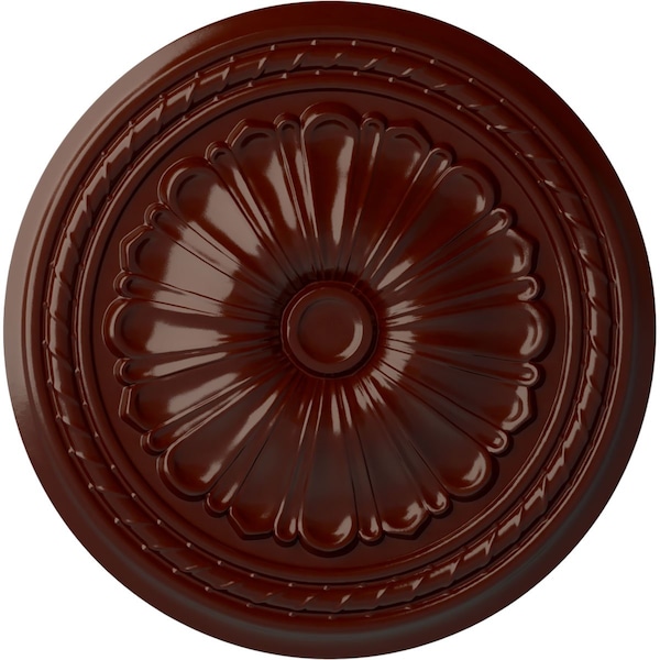 Ekena Millwork Alexa Ceiling Medallion (Fits Canopies up to 2 7/8"), 20 1/2"OD x 1 7/8"P, Brushed Mahogany CM20ALBMF - main